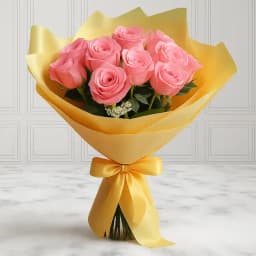 Fresh Pink Roses Bouquet 1