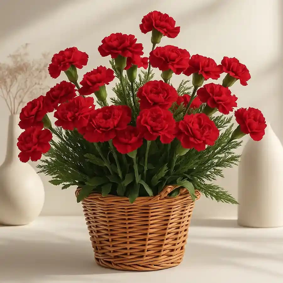 Special Arrangement of Red Carnations
