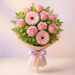 Stylish Gerberas N Roses Arrangement 1