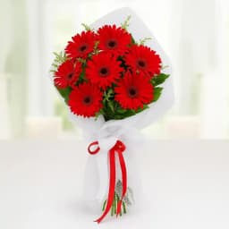 Bright Red Gerberas Bouquet 1