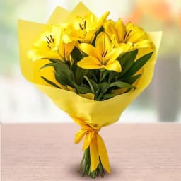Wonderful Yellow Lilies Bouquet 1
