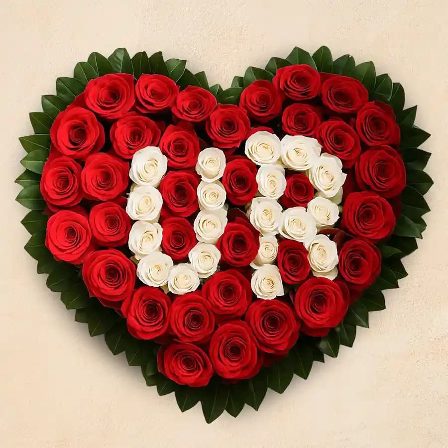 100 Red Roses Heart (Alphabet Collection)