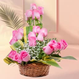Romantic 25th Year Valentine Special Bouquet of Pink Roses 1