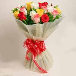 Exquisite Mixed Roses Bouquet for 25th Valentine Celebration 1