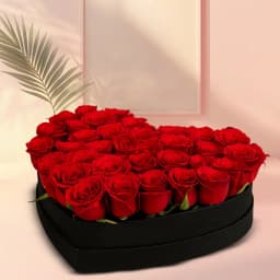 Wonderful Heart Shaped Box of Red Roses 1