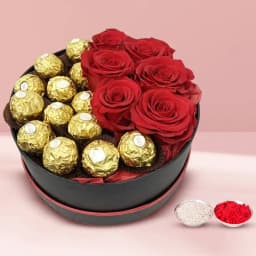 Amusing Ferrero Rocher n Red Roses Hat Box 1