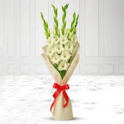 Gorgeous White Gladiolus Bouquet 1