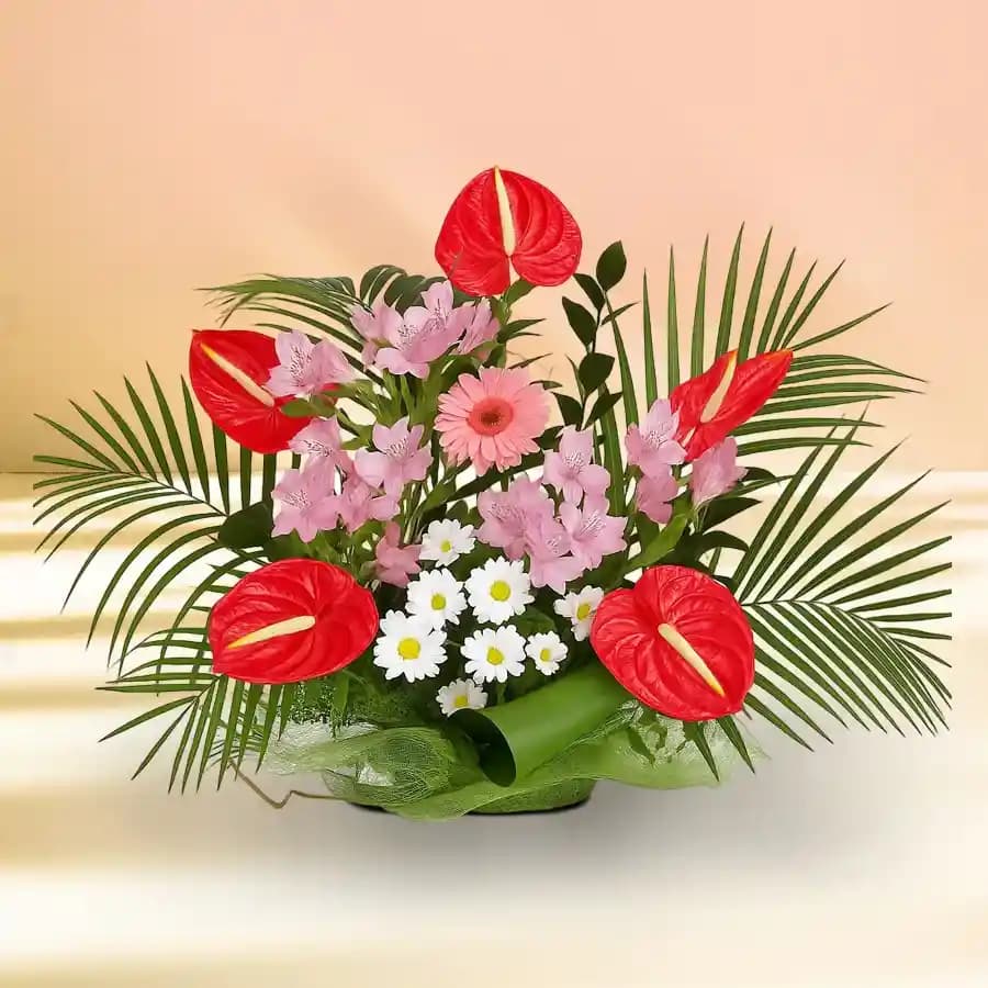 Brilliant Arrangement of Anthurium with Assorted Flowers