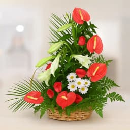 Marvelous Arrangement of White N Red Flowers 1