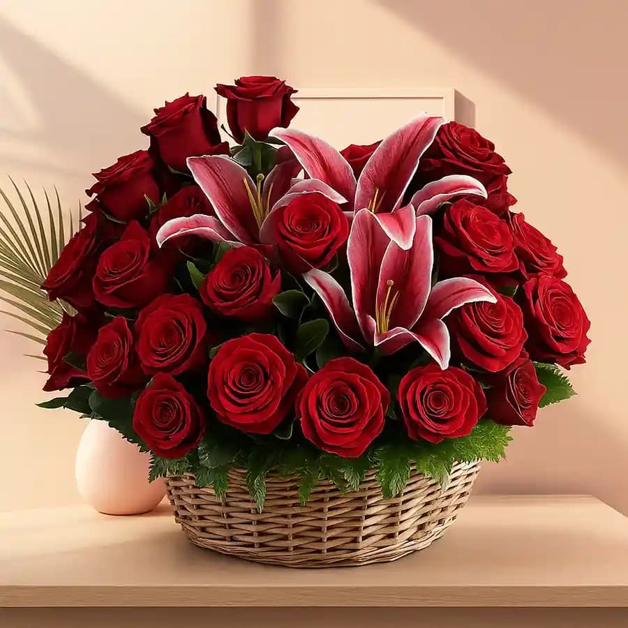 Charming Arrangement of Red Flowers
