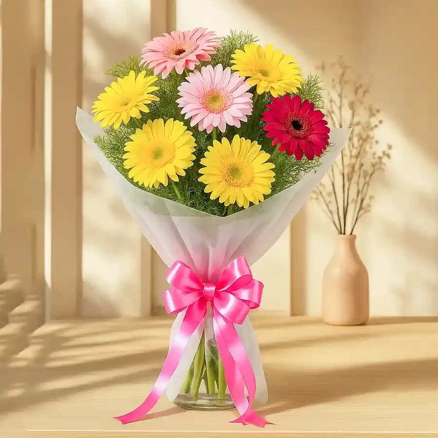 Brilliant Mixed Gerberas Bouquet