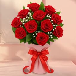 Stunning Composition of Red Roses in Bouquet 1