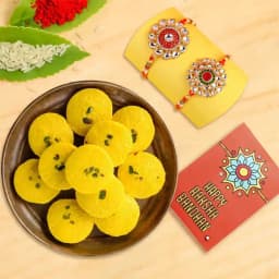 Elegant Rakhi and Sweet Delight Set 1