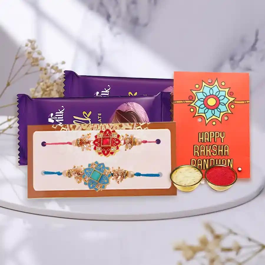 Floral Bliss Rakhi & Sweet Surprise