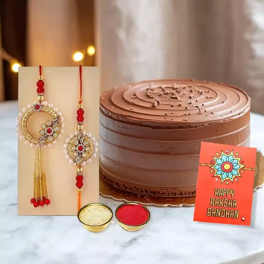 Sweet Bonding: Rakhi & Decadent Cake Set