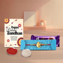 Radiant Ganesh Rakhi with Chocolate Delight 1