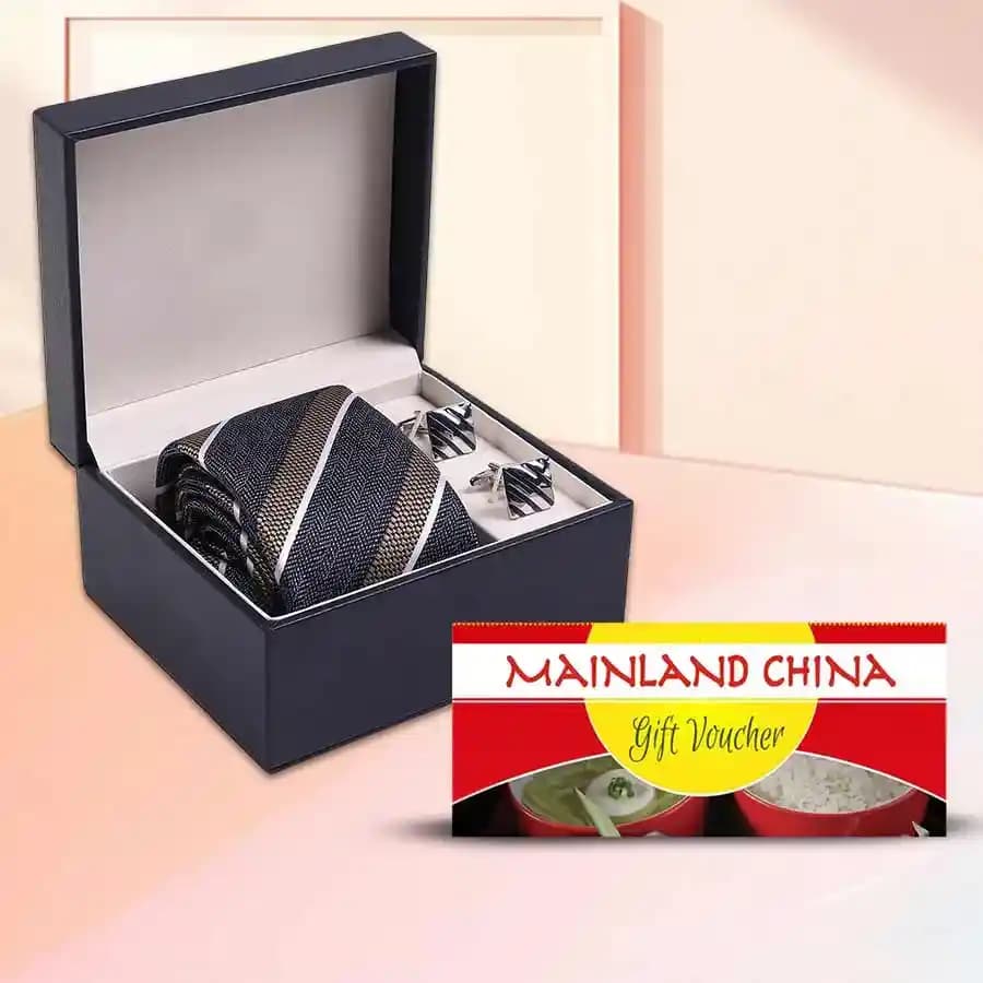 Exclusive Gift Bundle: E-Voucher from Mainland China & Stylish Tie Pin Set
