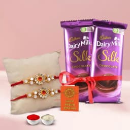 Elegant Rudraksh Rakhi Set with Gourmet Chocolates 1