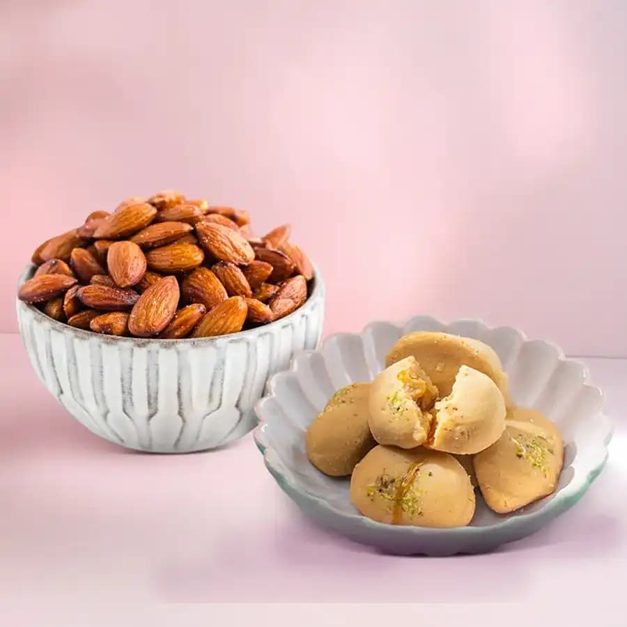 Jolbhora Sandesh from Balaram Mullick with Crunchy Almonds