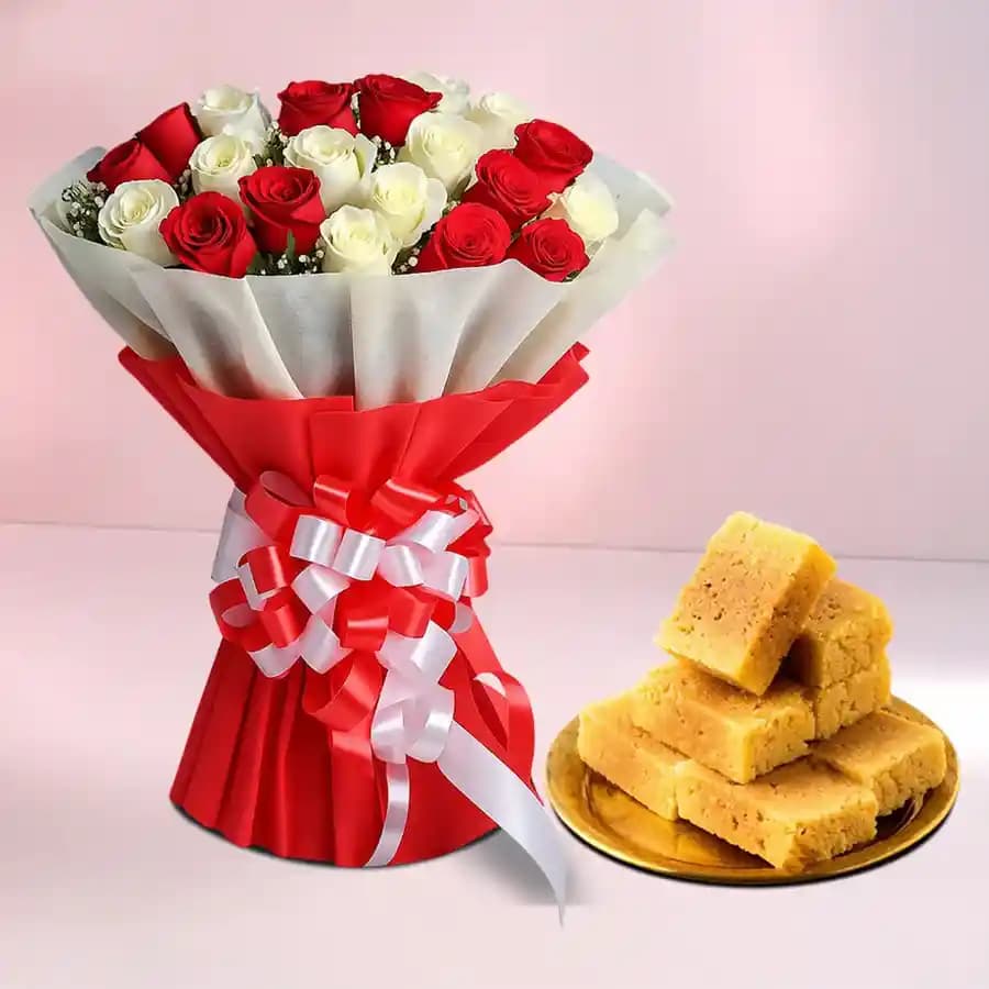 Classic Roses N Mysore Pak Combo