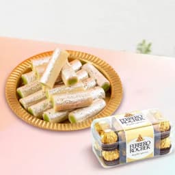 Amba Kaju Roll from Chitale Bandhu Mithaiwale with Ferrero Rocher 1