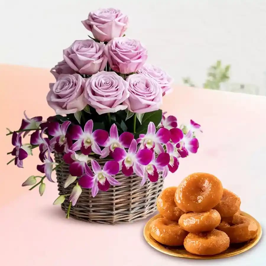 Mixed Flowers N Badusha Indulgence