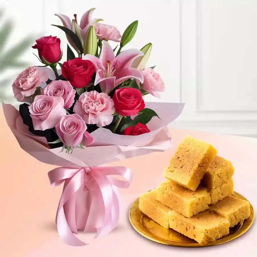 Floral Grace N Mysore Pak Delight