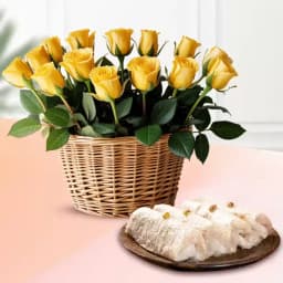 Yellow Roses N Pootharekulu Delight 1