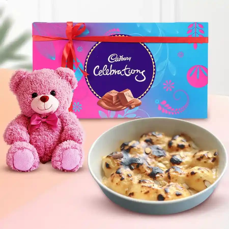 Baked Rasgulla from Balaram Mullick with Teddy N Cadbury Celebration