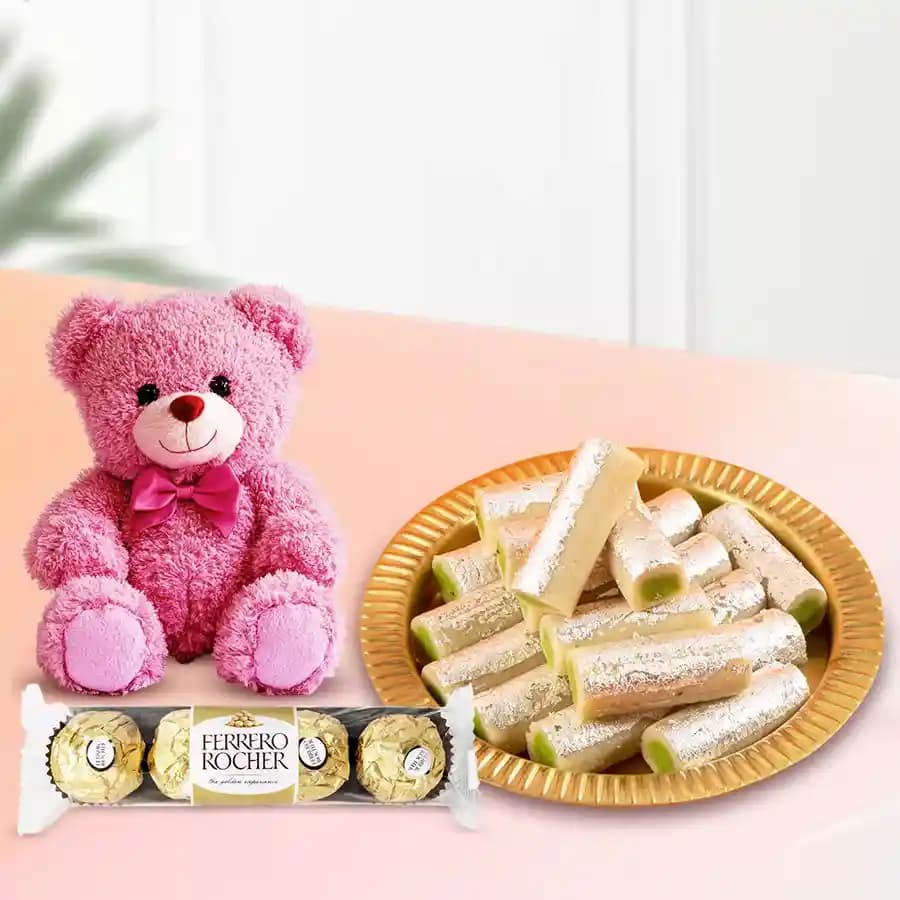 Amba Kaju Roll from Chitale Bandhu Mithaiwale with Teddy N Ferrero Rocher