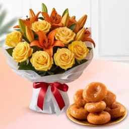 Beautiful Flowers N Badusha Delight 1