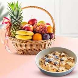 Baked Rasgulla from Balaram Mullick with Fresh Fruit Basket 1