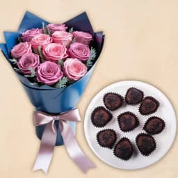 Chocolava from Balaram Mullick with Pink Rose Bouquet 1