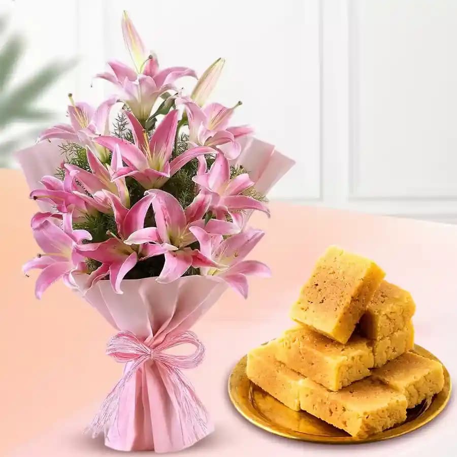 Asiatic Lilies N Mysore Pak Delight