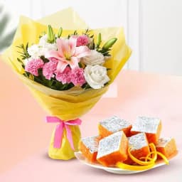 Orange Masti from Chitale Bandhu Mithaiwale with Seasonal Flower Bouquet 1