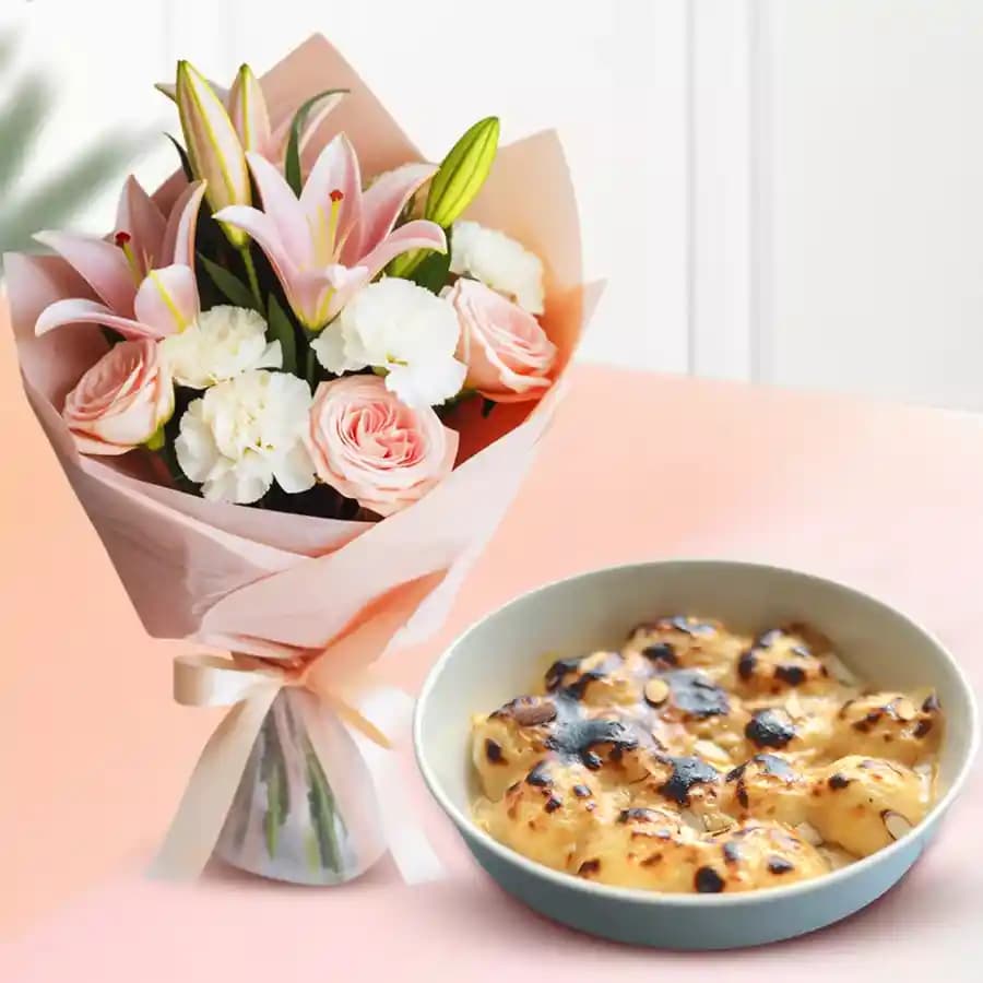 Chocolava from Balaram Mullick with Mixed Flowers Bouquet