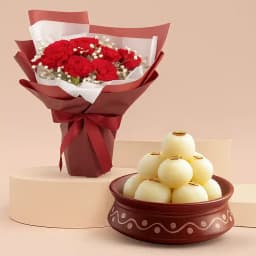 Red Carnations N Rasgulla Delight 1