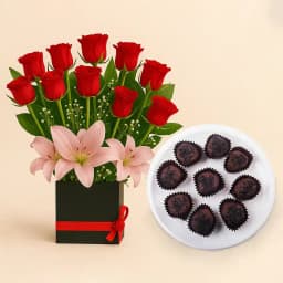 Chocolava from Balaram Mullick with Designer Flower Arrangement 1