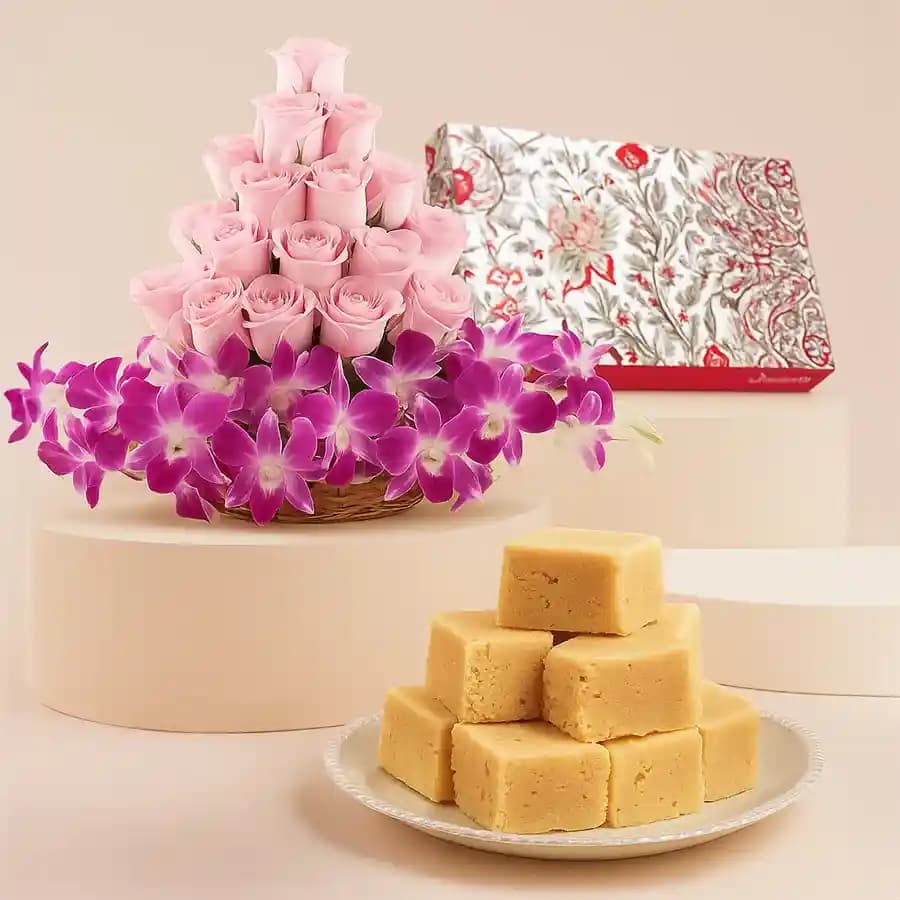 Floral Elegance N Mysore Pak Combo