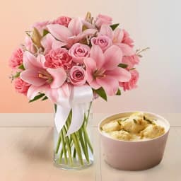 Mixed Flowers N Rasmalai Elegance 1