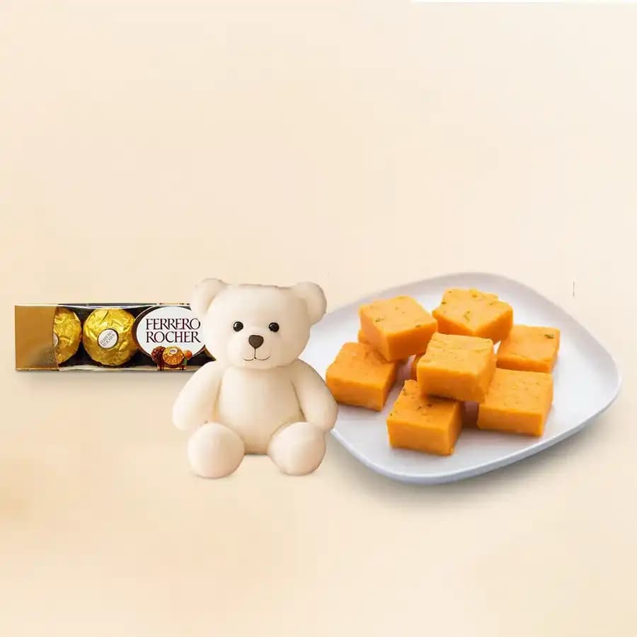 Orange Masti from Chitale Bandhu Mithaiwale with Teddy N Ferrero Rocher