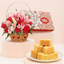 Mixed Flowers N Mysore Pak Indulgence 1