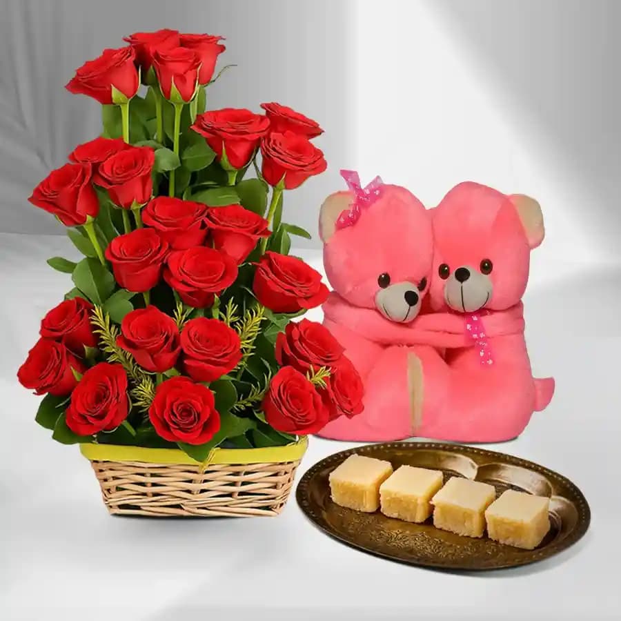 Red Roses N Sweet Delights Set