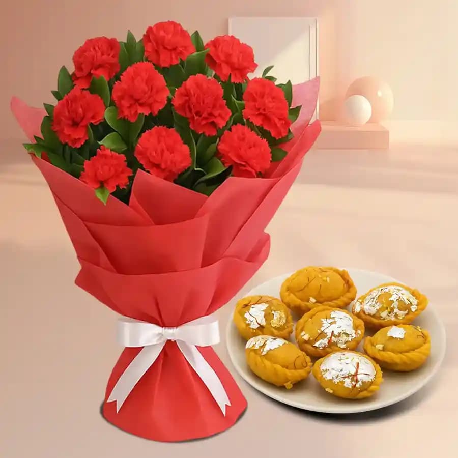 Pink Carnations N Chandrakala Delight