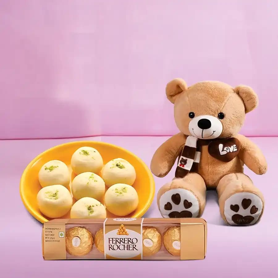 Jumbo Pedha from Chitale Bandhu Mithaiwale with a Teddy N Ferrero Rocher