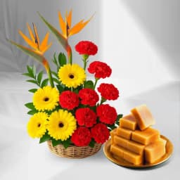 Charming Mixed Flowers N Milk Cake Treat 1