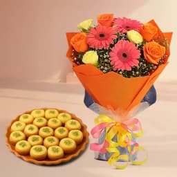Immunity Sandesh from Balaram Mullick with Seasonal Flower Bouquet 1