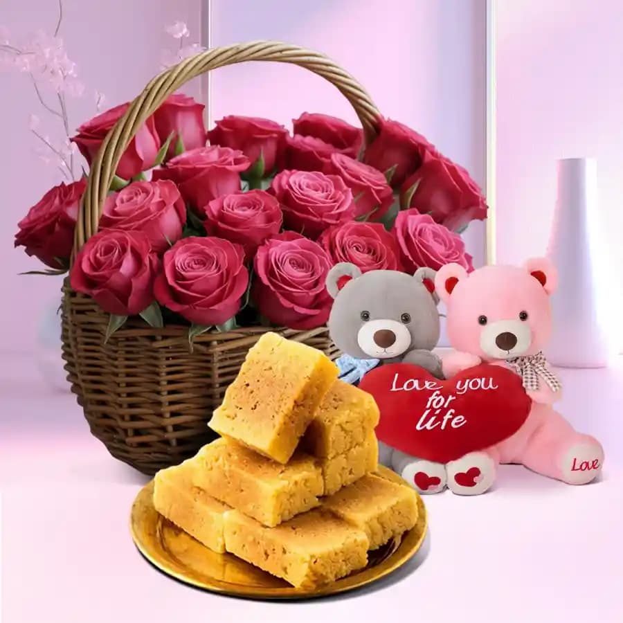 Romantic Roses N Sweet Delight