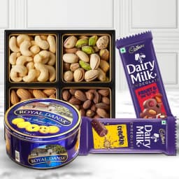 Tasty Assorted Dry Fruits with Cookies N Chocolates 1