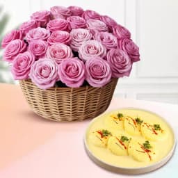 Pink Roses N Rasmalai Bliss 1